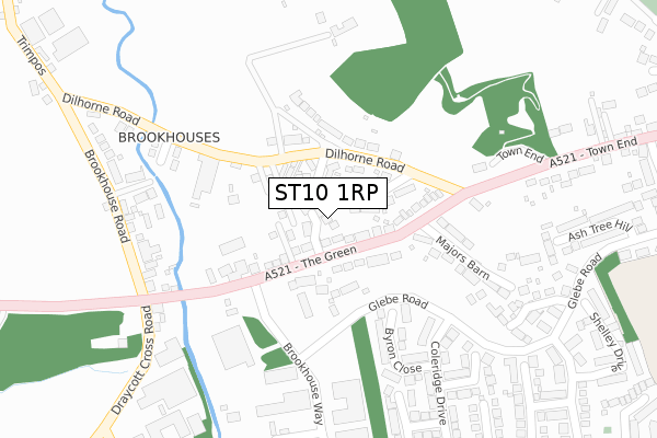 ST10 1RP map - large scale - OS Open Zoomstack (Ordnance Survey)
