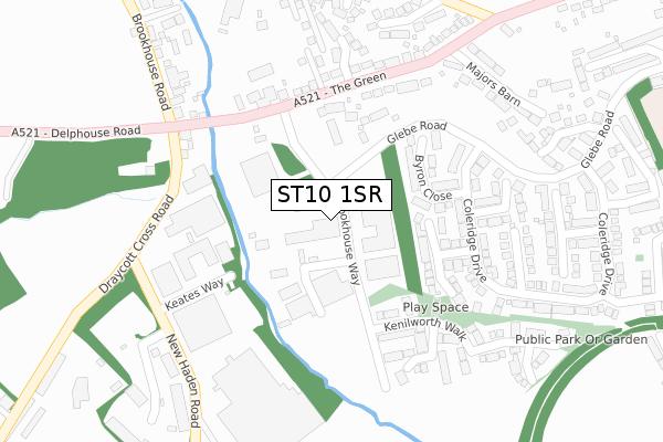 ST10 1SR map - large scale - OS Open Zoomstack (Ordnance Survey)