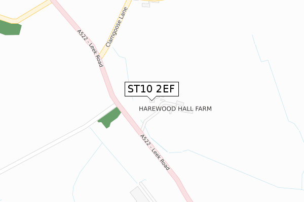 ST10 2EF map - large scale - OS Open Zoomstack (Ordnance Survey)
