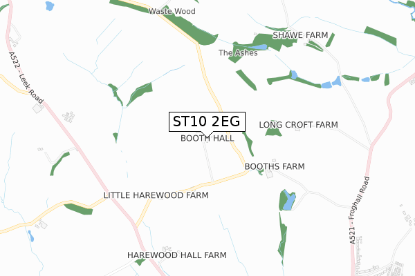 ST10 2EG map - small scale - OS Open Zoomstack (Ordnance Survey)