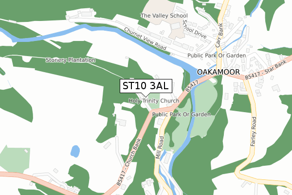 ST10 3AL map - large scale - OS Open Zoomstack (Ordnance Survey)
