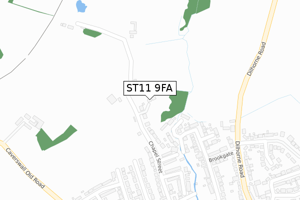 ST11 9FA map - large scale - OS Open Zoomstack (Ordnance Survey) ST11 9FA map - large scale - OS Open Zoomstack (Ordnance Survey)