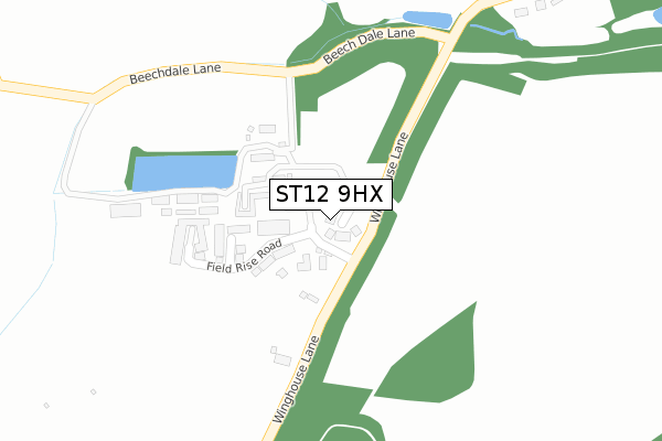 ST12 9HX map - large scale - OS Open Zoomstack (Ordnance Survey) ST12 9HX map - large scale - OS Open Zoomstack (Ordnance Survey)