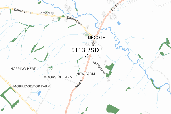 ST13 7SD map - small scale - OS Open Zoomstack (Ordnance Survey)