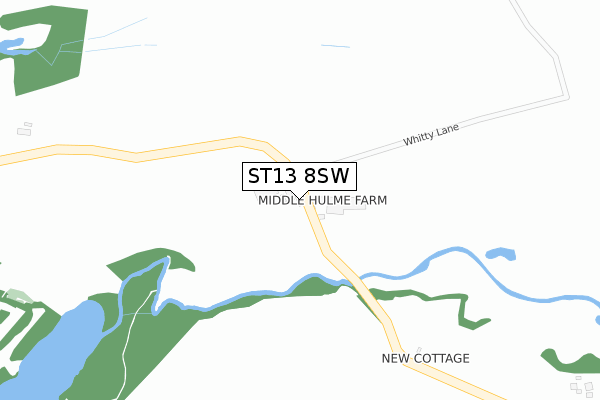 ST13 8SW map - large scale - OS Open Zoomstack (Ordnance Survey)