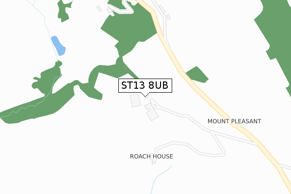 ST13 8UB map - large scale - OS Open Zoomstack (Ordnance Survey)