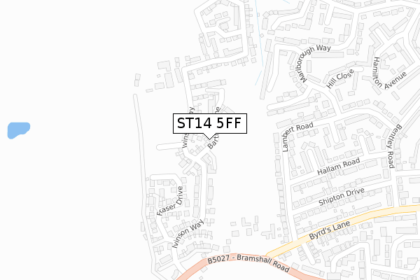 ST14 5FF map - large scale - OS Open Zoomstack (Ordnance Survey)