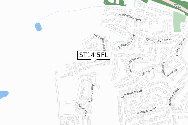 ST14 5FL map - large scale - OS Open Zoomstack (Ordnance Survey)