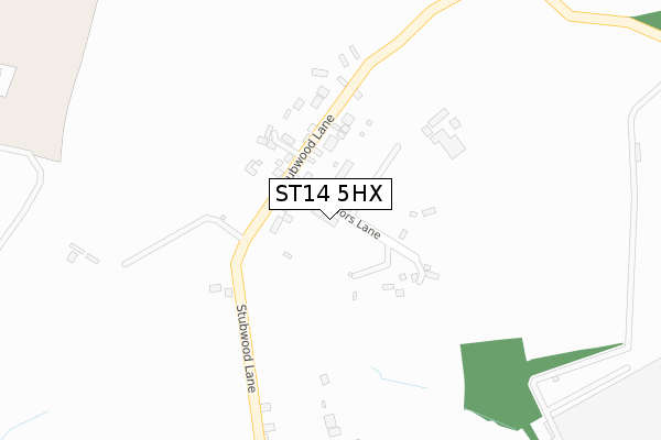 ST14 5HX map - large scale - OS Open Zoomstack (Ordnance Survey)