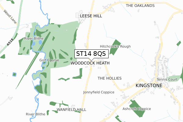 ST14 8QS map - small scale - OS Open Zoomstack (Ordnance Survey)