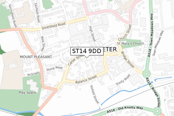 ST14 9DD map - large scale - OS Open Zoomstack (Ordnance Survey) ST14 9DD map - large scale - OS Open Zoomstack (Ordnance Survey)