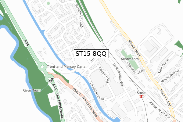 ST15 8QQ map - large scale - OS Open Zoomstack (Ordnance Survey) ST15 8QQ map - large scale - OS Open Zoomstack (Ordnance Survey)