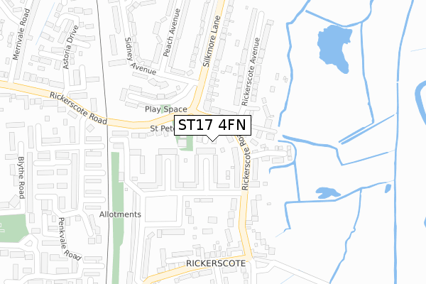 ST17 4FN map - large scale - OS Open Zoomstack (Ordnance Survey)