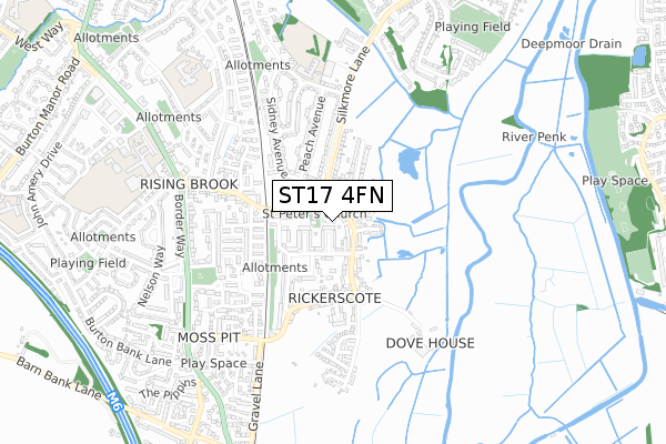 ST17 4FN map - small scale - OS Open Zoomstack (Ordnance Survey)