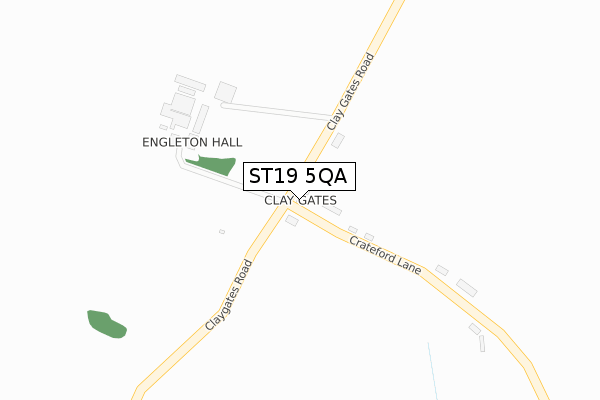 ST19 5QA map - large scale - OS Open Zoomstack (Ordnance Survey)