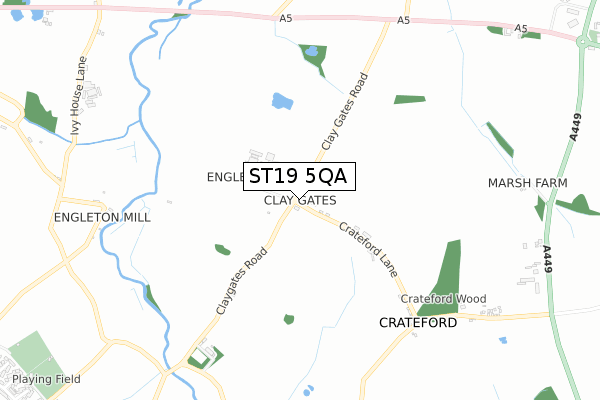 ST19 5QA map - small scale - OS Open Zoomstack (Ordnance Survey)