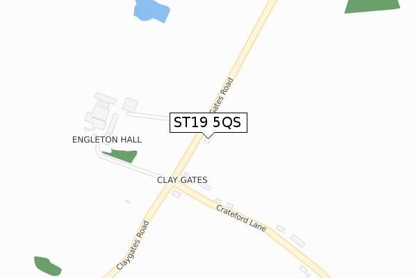 ST19 5QS map - large scale - OS Open Zoomstack (Ordnance Survey)