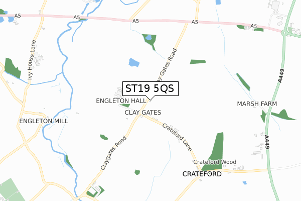 ST19 5QS map - small scale - OS Open Zoomstack (Ordnance Survey)