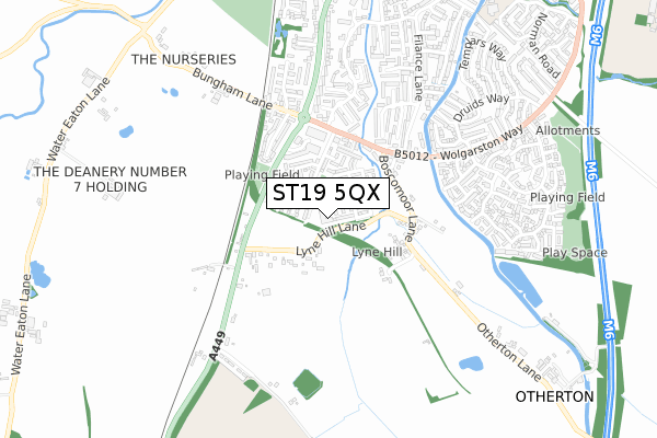 ST19 5QX map - small scale - OS Open Zoomstack (Ordnance Survey) ST19 5QX map - small scale - OS Open Zoomstack (Ordnance Survey)