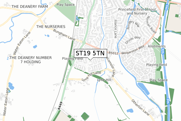 ST19 5TN map - small scale - OS Open Zoomstack (Ordnance Survey) ST19 5TN map - small scale - OS Open Zoomstack (Ordnance Survey)
