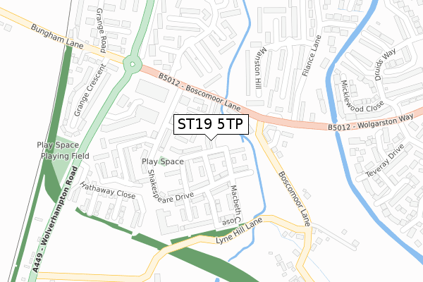 ST19 5TP map - large scale - OS Open Zoomstack (Ordnance Survey)