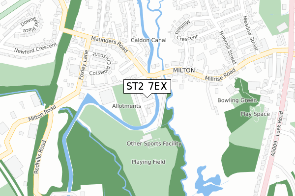 ST2 7EX map - large scale - OS Open Zoomstack (Ordnance Survey)