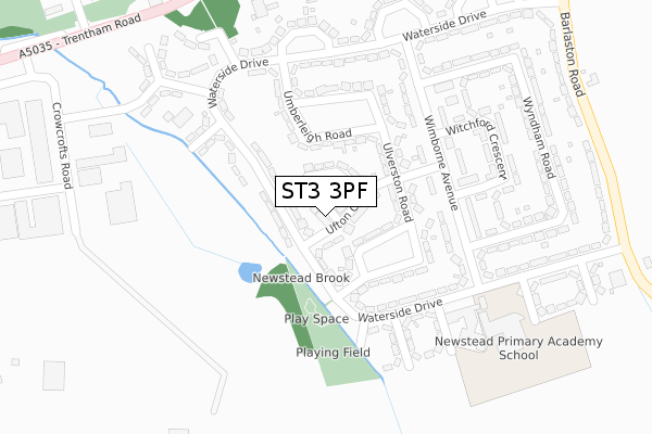 ST3 3PF map - large scale - OS Open Zoomstack (Ordnance Survey) ST3 3PF map - large scale - OS Open Zoomstack (Ordnance Survey)