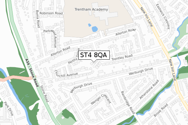 ST4 8QA map - large scale - OS Open Zoomstack (Ordnance Survey) ST4 8QA map - large scale - OS Open Zoomstack (Ordnance Survey)