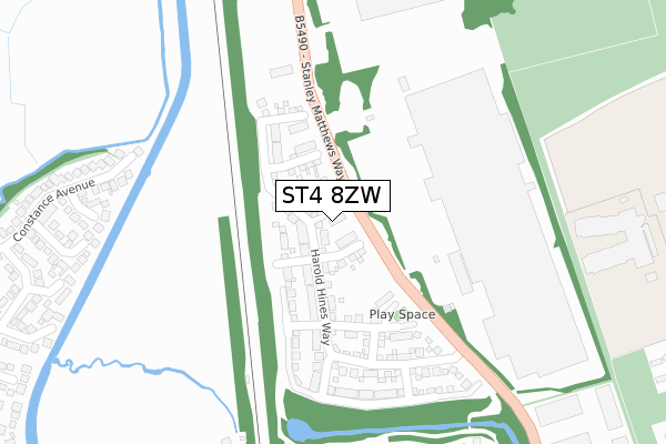 ST4 8ZW map - large scale - OS Open Zoomstack (Ordnance Survey) ST4 8ZW map - large scale - OS Open Zoomstack (Ordnance Survey)