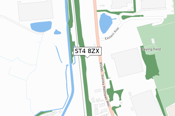 ST4 8ZX map - large scale - OS Open Zoomstack (Ordnance Survey)