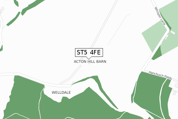 ST5 4FE map - large scale - OS Open Zoomstack (Ordnance Survey)