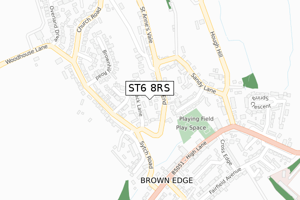 ST6 8RS map - large scale - OS Open Zoomstack (Ordnance Survey)