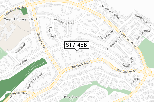 ST7 4EB map - large scale - OS Open Zoomstack (Ordnance Survey)