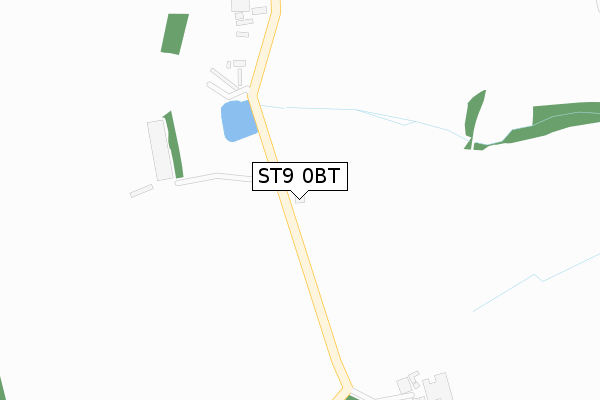 ST9 0BT map - large scale - OS Open Zoomstack (Ordnance Survey)