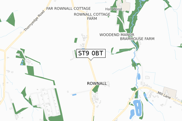 ST9 0BT map - small scale - OS Open Zoomstack (Ordnance Survey)