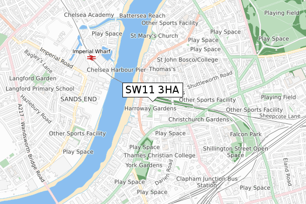 SW11 3HA map - small scale - OS Open Zoomstack (Ordnance Survey) SW11 3HA map - small scale - OS Open Zoomstack (Ordnance Survey)
