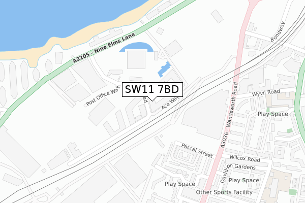 SW11 7BD map - large scale - OS Open Zoomstack (Ordnance Survey) SW11 7BD map - large scale - OS Open Zoomstack (Ordnance Survey)