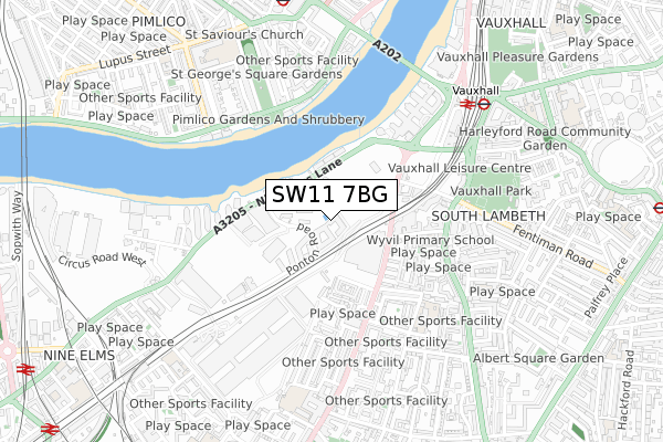 SW11 7BG map - small scale - OS Open Zoomstack (Ordnance Survey) SW11 7BG map - small scale - OS Open Zoomstack (Ordnance Survey)