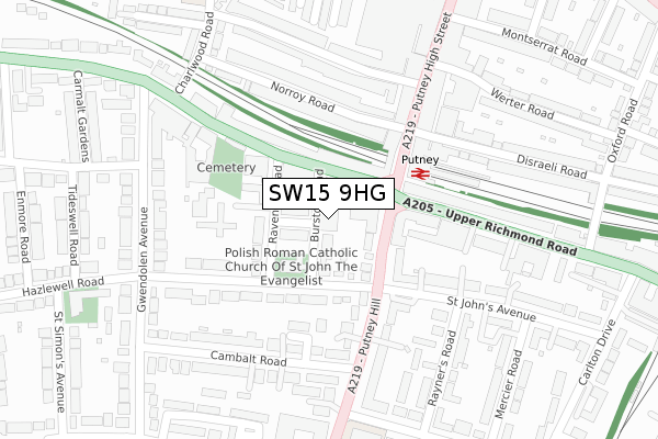SW15 9HG map - large scale - OS Open Zoomstack (Ordnance Survey) SW15 9HG map - large scale - OS Open Zoomstack (Ordnance Survey)