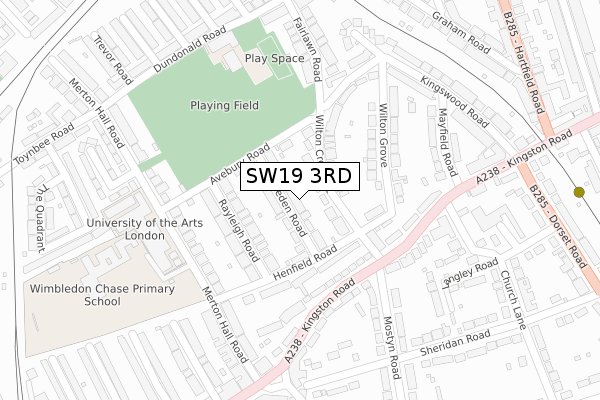 SW19 3RD map - large scale - OS Open Zoomstack (Ordnance Survey)