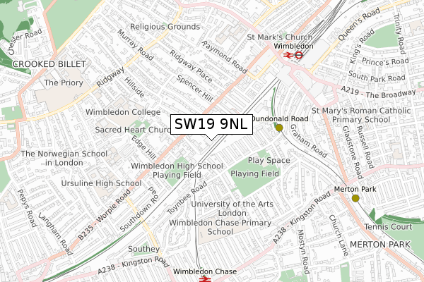 SW19 9NL map - small scale - OS Open Zoomstack (Ordnance Survey) SW19 9NL map - small scale - OS Open Zoomstack (Ordnance Survey)