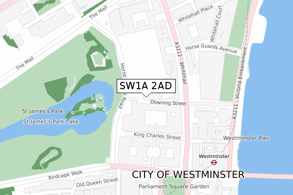 SW1A 2AD map - large scale - OS Open Zoomstack (Ordnance Survey)