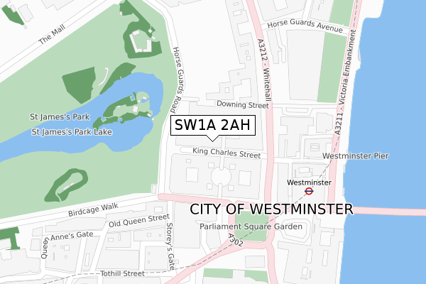 SW1A 2AH map - large scale - OS Open Zoomstack (Ordnance Survey)
