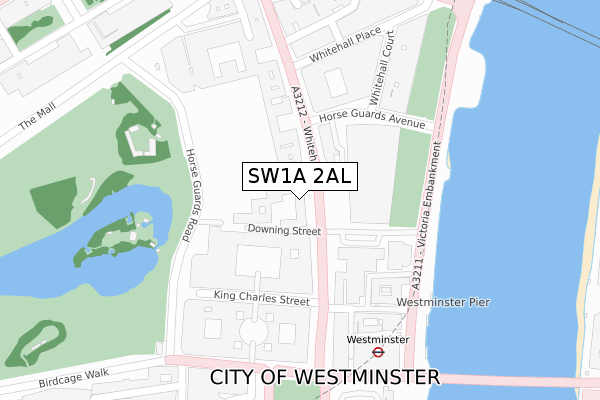 SW1A 2AL map - large scale - OS Open Zoomstack (Ordnance Survey)