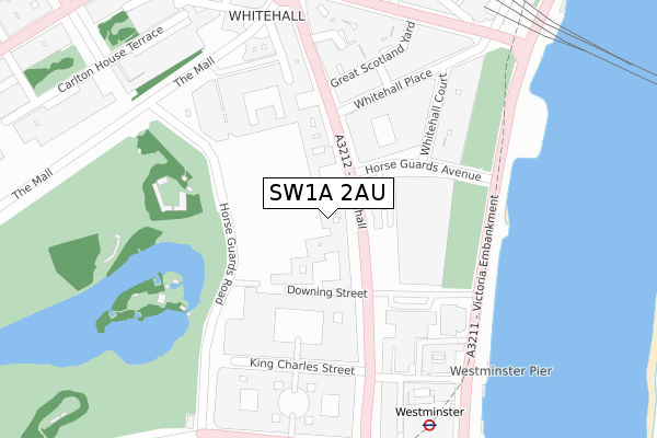 SW1A 2AU map - large scale - OS Open Zoomstack (Ordnance Survey)