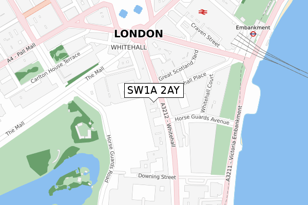 SW1A 2AY map - large scale - OS Open Zoomstack (Ordnance Survey)