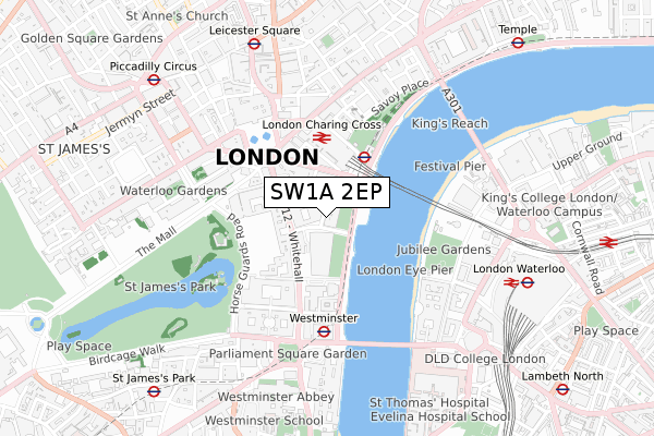 SW1A 2EP map - small scale - OS Open Zoomstack (Ordnance Survey)