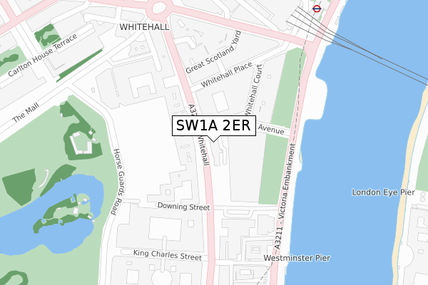 SW1A 2ER map - large scale - OS Open Zoomstack (Ordnance Survey)