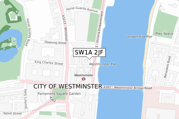 SW1A 2JF map - large scale - OS Open Zoomstack (Ordnance Survey)