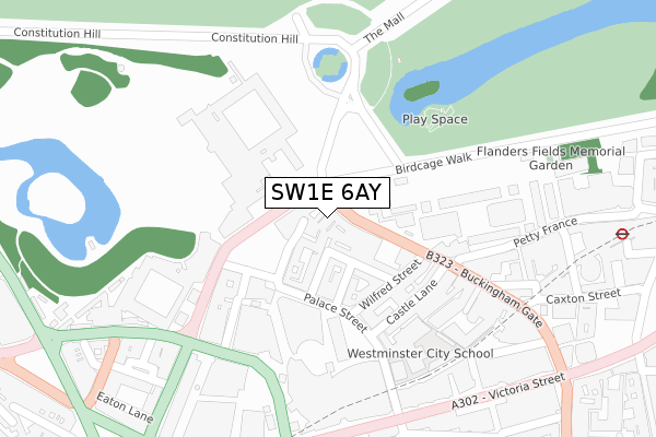 SW1E 6AY map - large scale - OS Open Zoomstack (Ordnance Survey)